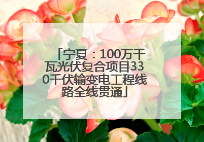 宁夏：100万千瓦光伏复合项目330千伏输变电工程线路全线贯通