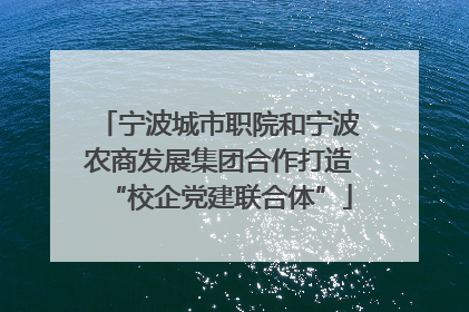 宁波城市职院和宁波农商发展集团合作打造“校企党建联合体”