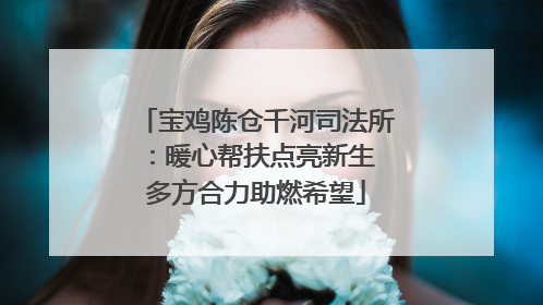 宝鸡陈仓千河司法所：暖心帮扶点亮新生 多方合力助燃希望