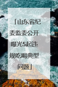 山东省纪委监委公开曝光5起违规吃喝典型问题