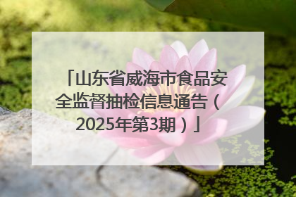 山东省威海市食品安全监督抽检信息通告（2025年第3期）