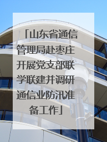 山东省通信管理局赴枣庄开展党支部联学联建并调研通信业防汛准备工作