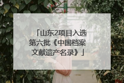 山东2项目入选第六批《中国档案文献遗产名录》