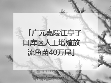 广元嘉陵江亭子口库区人工增殖放流鱼苗40万尾