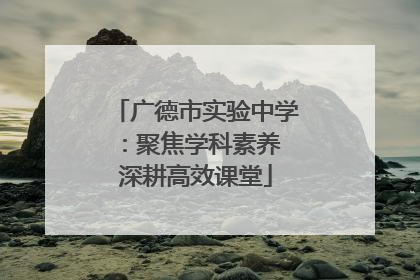 广德市实验中学：聚焦学科素养 深耕高效课堂
