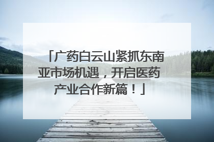 广药白云山紧抓东南亚市场机遇，开启医药产业合作新篇！