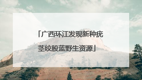 广西环江发现新种疣茎绞股蓝野生资源