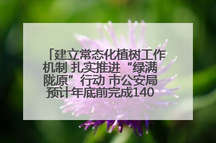 建立常态化植树工作机制 扎实推进“绿满陇原”行动 市公安局预计年底前完成1402亩绿化任务