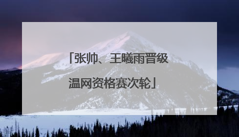 张帅、王曦雨晋级温网资格赛次轮