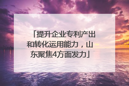 提升企业专利产出和转化运用能力，山东聚焦4方面发力