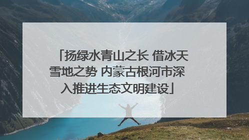 扬绿水青山之长 借冰天雪地之势 内蒙古根河市深入推进生态文明建设