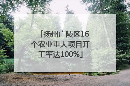 扬州广陵区16个农业重大项目开工率达100%
