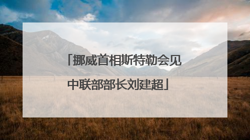 挪威首相斯特勒会见中联部部长刘建超