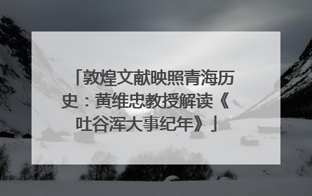敦煌文献映照青海历史：黄维忠教授解读《吐谷浑大事纪年》