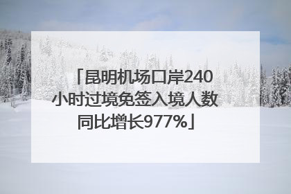 昆明机场口岸240小时过境免签入境人数同比增长977%
