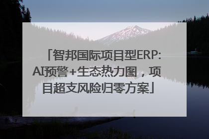 智邦国际项目型ERP:AI预警+生态热力图，项目超支风险归零方案