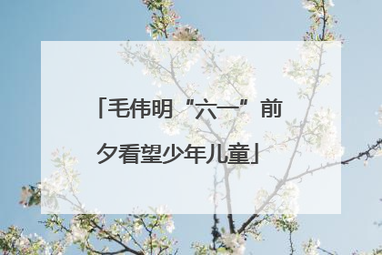 毛伟明“六一”前夕看望少年儿童
