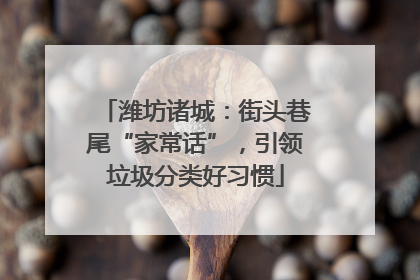 潍坊诸城：街头巷尾“家常话”，引领垃圾分类好习惯