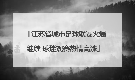 江苏省城市足球联赛火爆继续 球迷观赛热情高涨
