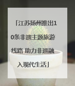 江苏扬州推出10条非遗主题旅游线路 助力非遗融入现代生活