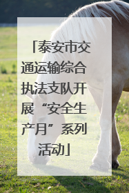 泰安市交通运输综合执法支队开展“安全生产月”系列活动