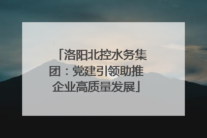 洛阳北控水务集团：党建引领助推企业高质量发展