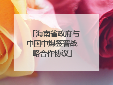 海南省政府与中国中煤签署战略合作协议