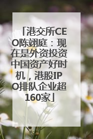 港交所CEO陈翊庭：现在是外资投资中国资产好时机，港股IPO排队企业超160家
