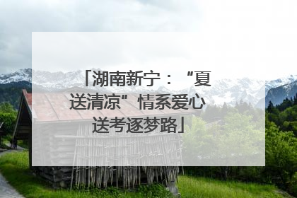 湖南新宁：“夏送清凉”情系爱心送考逐梦路