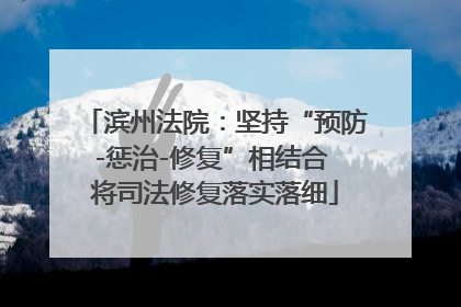 滨州法院：坚持“预防-惩治-修复”相结合 将司法修复落实落细
