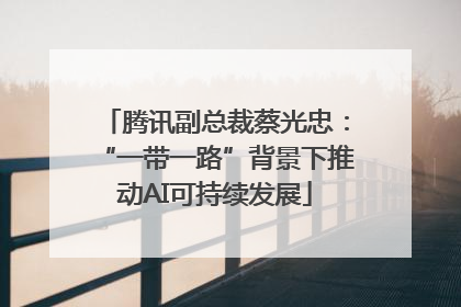 腾讯副总裁蔡光忠：“一带一路”背景下推动AI可持续发展