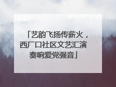 艺韵飞扬传薪火，西厂口社区文艺汇演奏响爱党强音