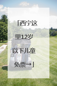 西宁这里12岁以下儿童免票→