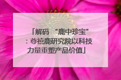 解码 “鹿中珍宝”：尊禧鹿研究院以科技力量重塑产品价值