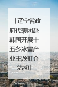 辽宁省政府代表团赴韩国开展十五冬冰雪产业主题推介活动