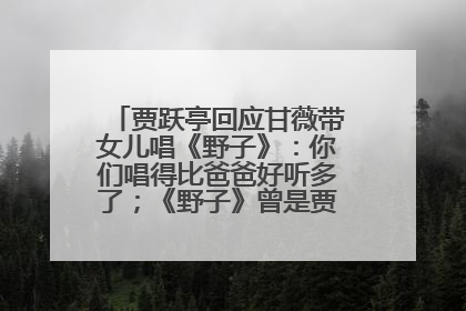 贾跃亭回应甘薇带女儿唱《野子》：你们唱得比爸爸好听多了；《野子》曾是贾跃亭“代表作”