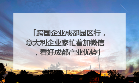 跨国企业成都园区行，意大利企业家忙着加微信，看好成都产业优势