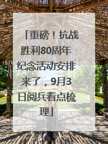 重磅！抗战胜利80周年纪念活动安排来了，9月3日阅兵看点梳理