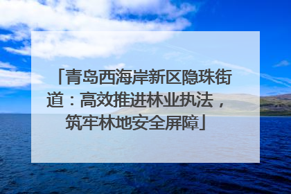 青岛西海岸新区隐珠街道：高效推进林业执法，筑牢林地安全屏障