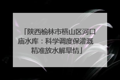 陕西榆林市横山区河口庙水库：科学调度保灌溉 精准放水解旱情