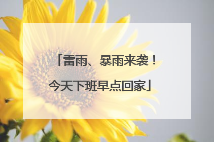 雷雨、暴雨来袭！今天下班早点回家