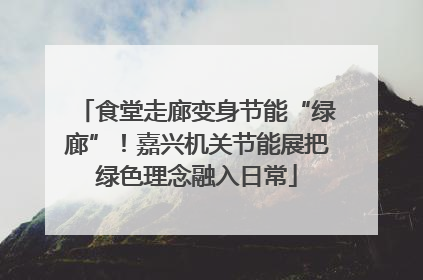 食堂走廊变身节能“绿廊”！嘉兴机关节能展把绿色理念融入日常