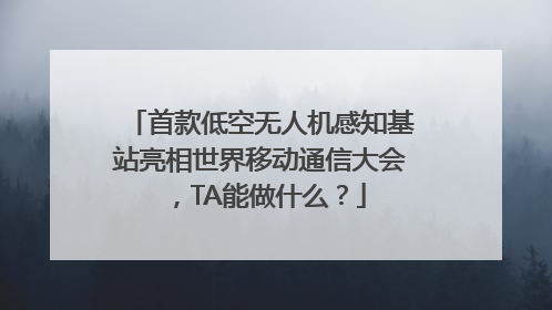 首款低空无人机感知基站亮相世界移动通信大会，TA能做什么？
