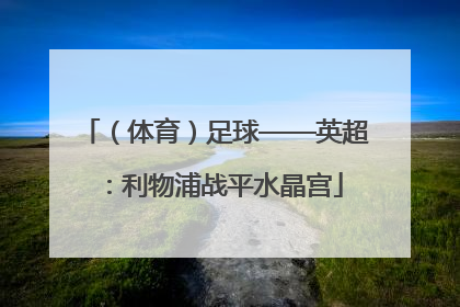 （体育）足球——英超：利物浦战平水晶宫