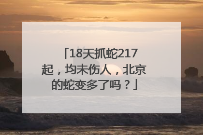 18天抓蛇217起，均未伤人，北京的蛇变多了吗？