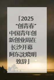 2025“创青春”中国青年创新创业周在长沙开幕 阿东沈晓明致辞