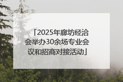 2025年廊坊经洽会举办30余场专业会议和招商对接活动