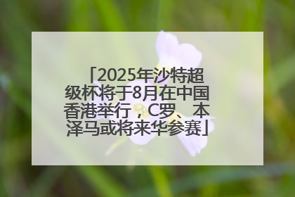 2025年沙特超级杯将于8月在中国香港举行，C罗、本泽马或将来华参赛
