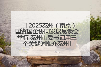 2025泰州（南京）国资国企协同发展恳谈会举行 泰州市委书记用三个关键词推介泰州